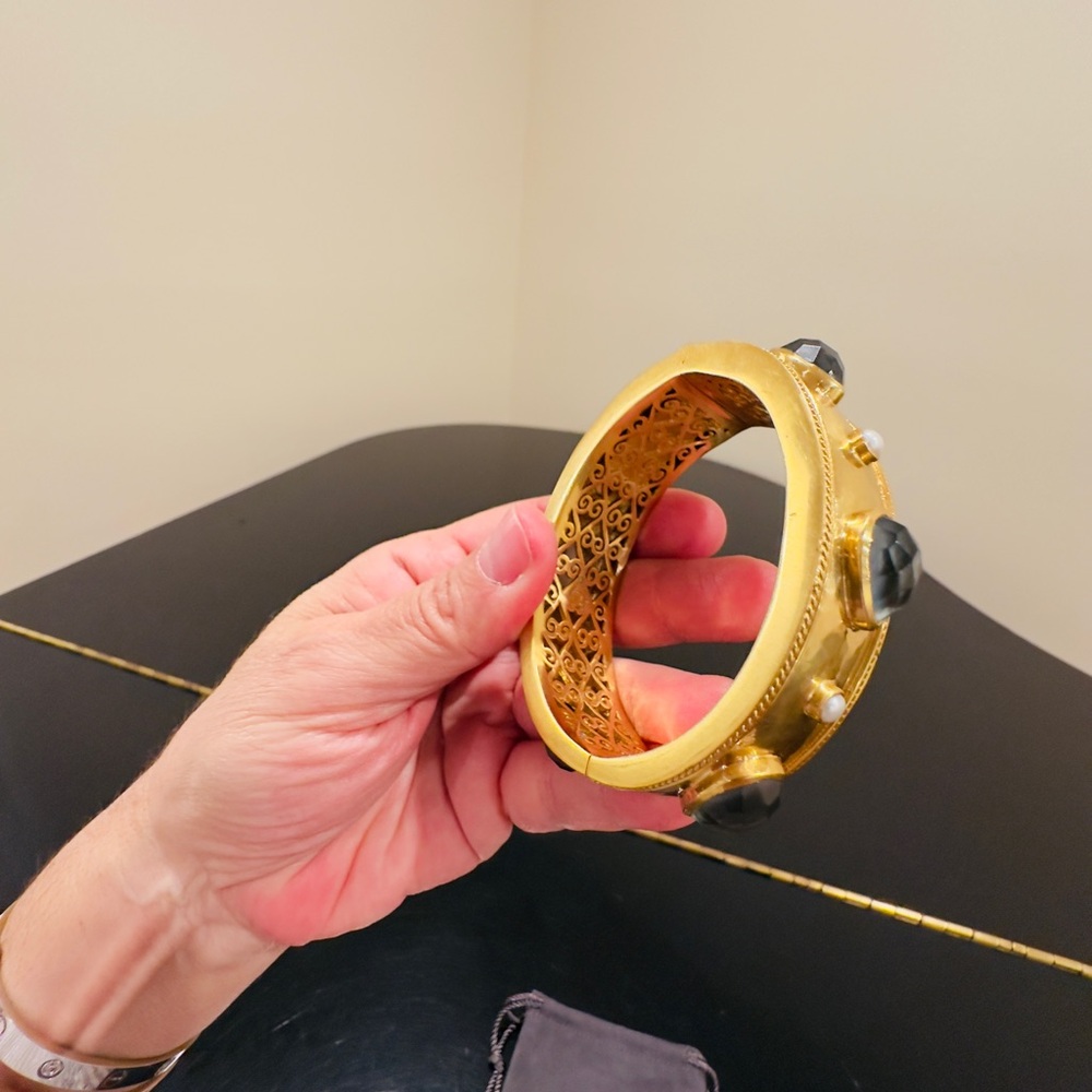 NWT Authentic Luxury Bohemian Julie Vos Cannes Gemstone Statement Hinge Bangle - Picture 13 of 17